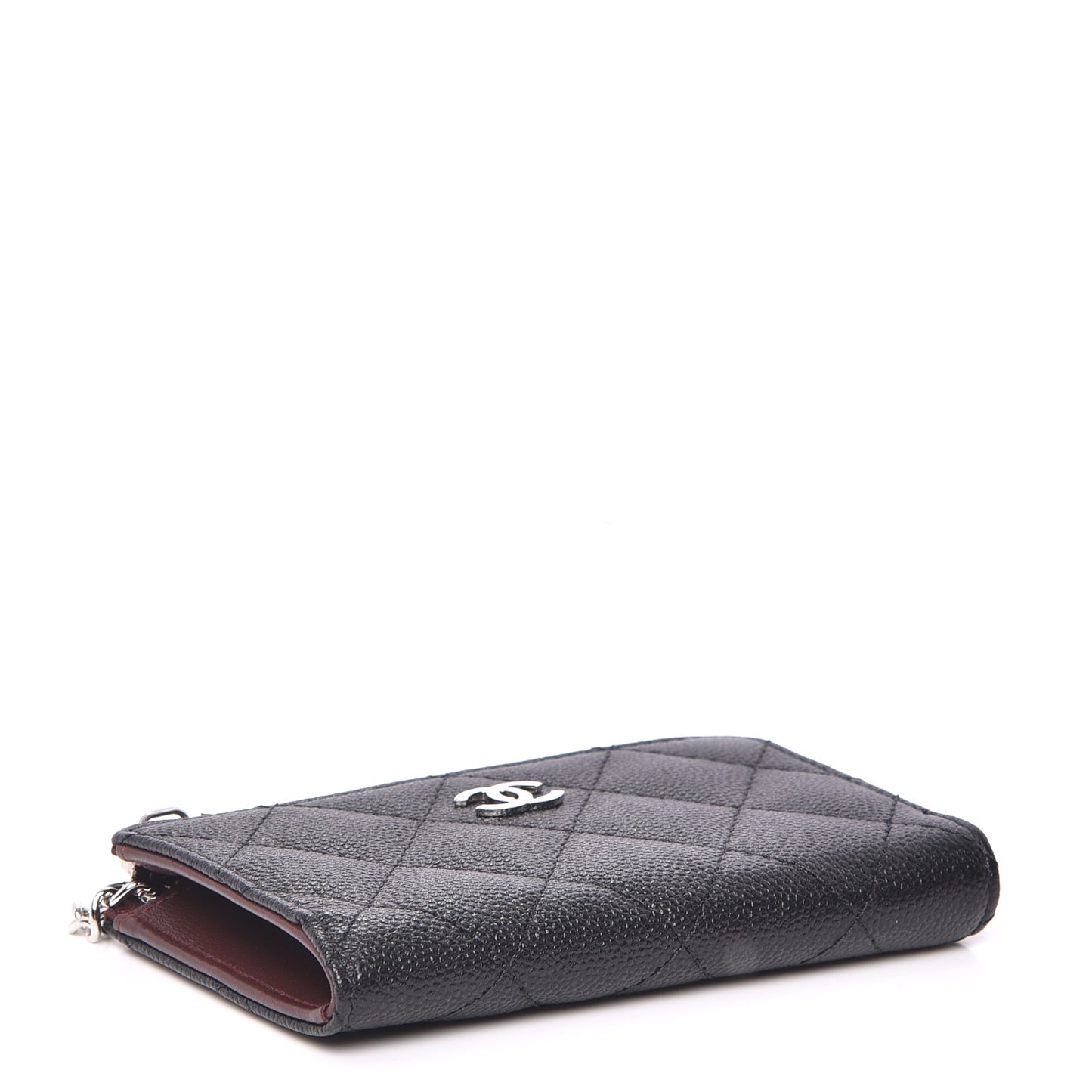 Caviar Quilted Key Holder Case Black