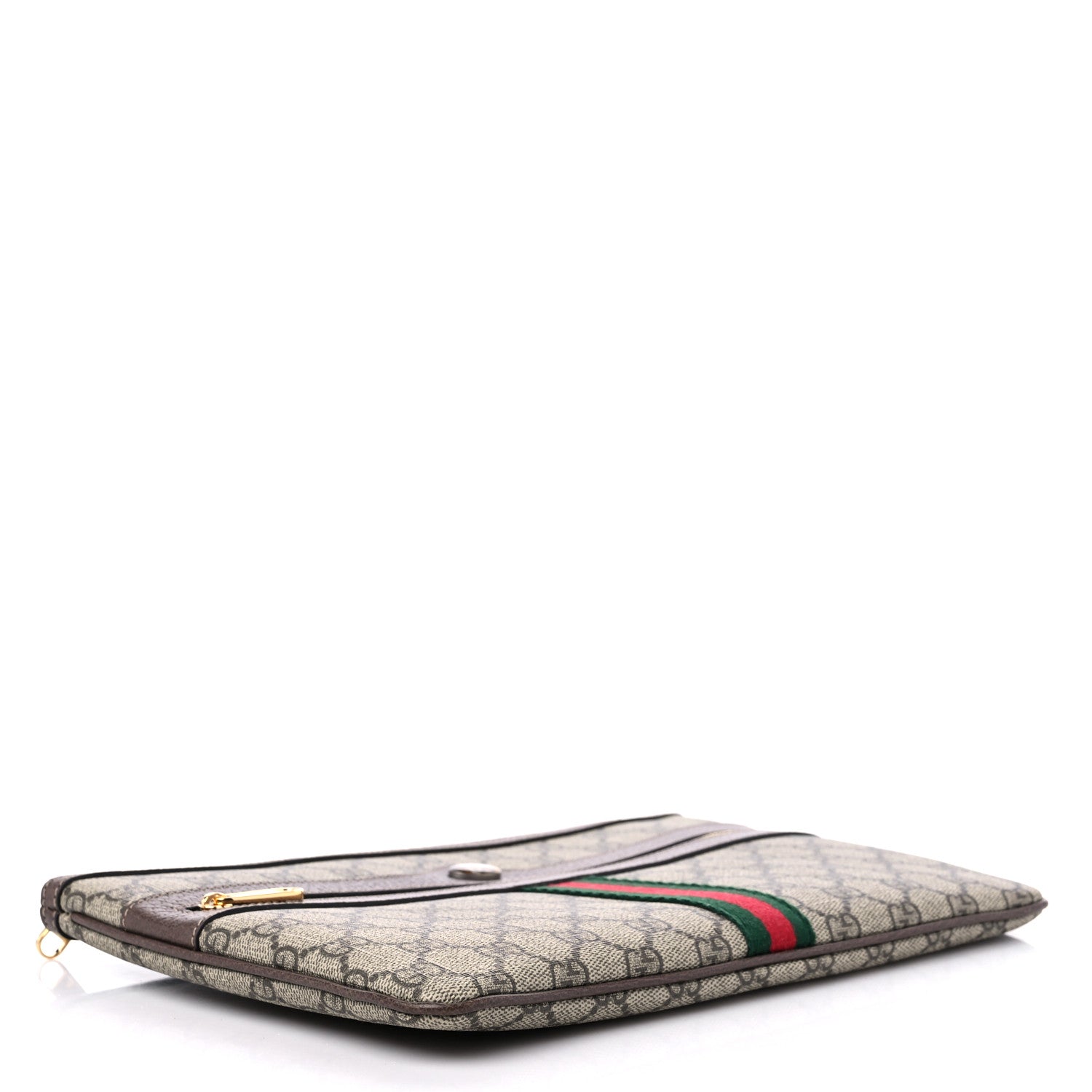 Gucci GG Supreme Monogram Large Ophidia Pouch Clutch Brown 4 of 9