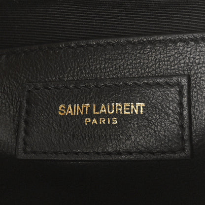 Saint Laurent Grain De Poudre Textured Mixed Matelasse Triquilt Medium Monogram Satchel Crema Soft 14 of 21