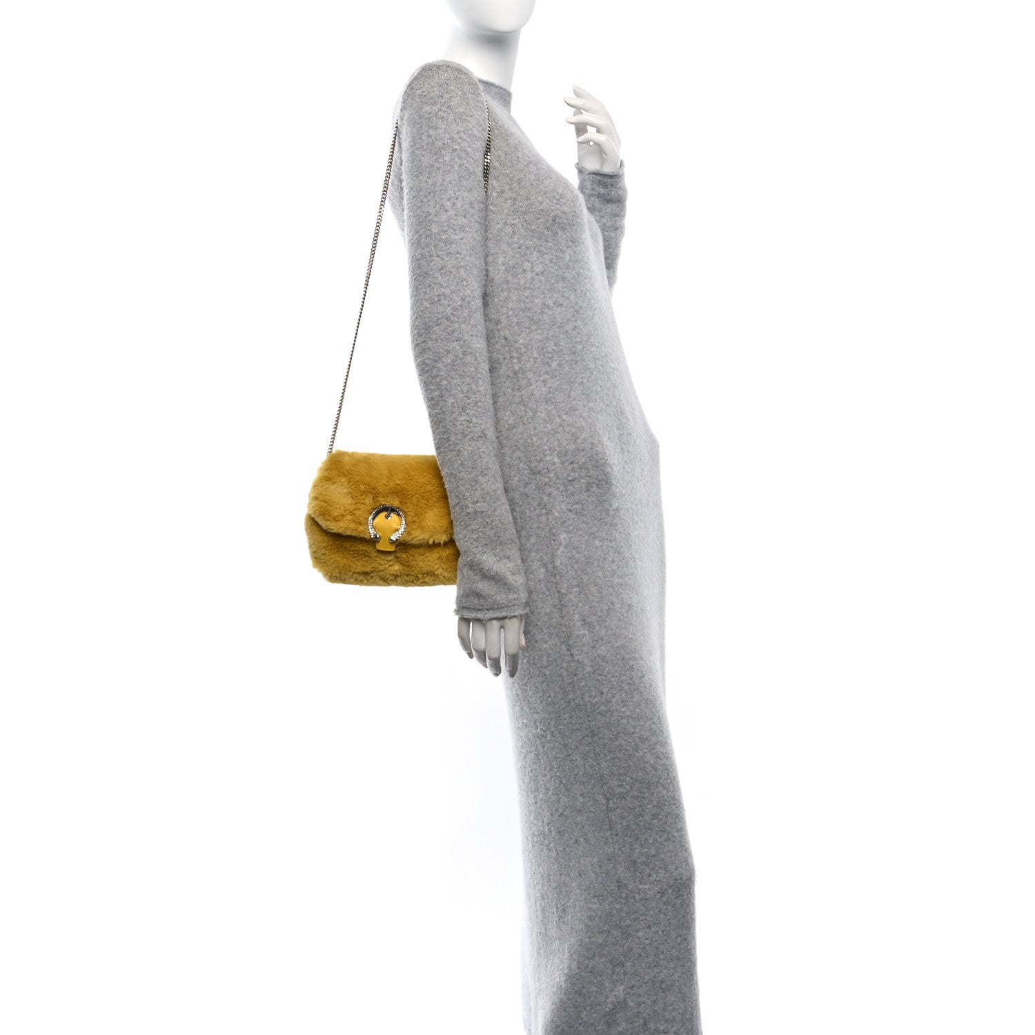 Jimmy Choo Faux Fur Madeline Bag Yellow 2 of 9