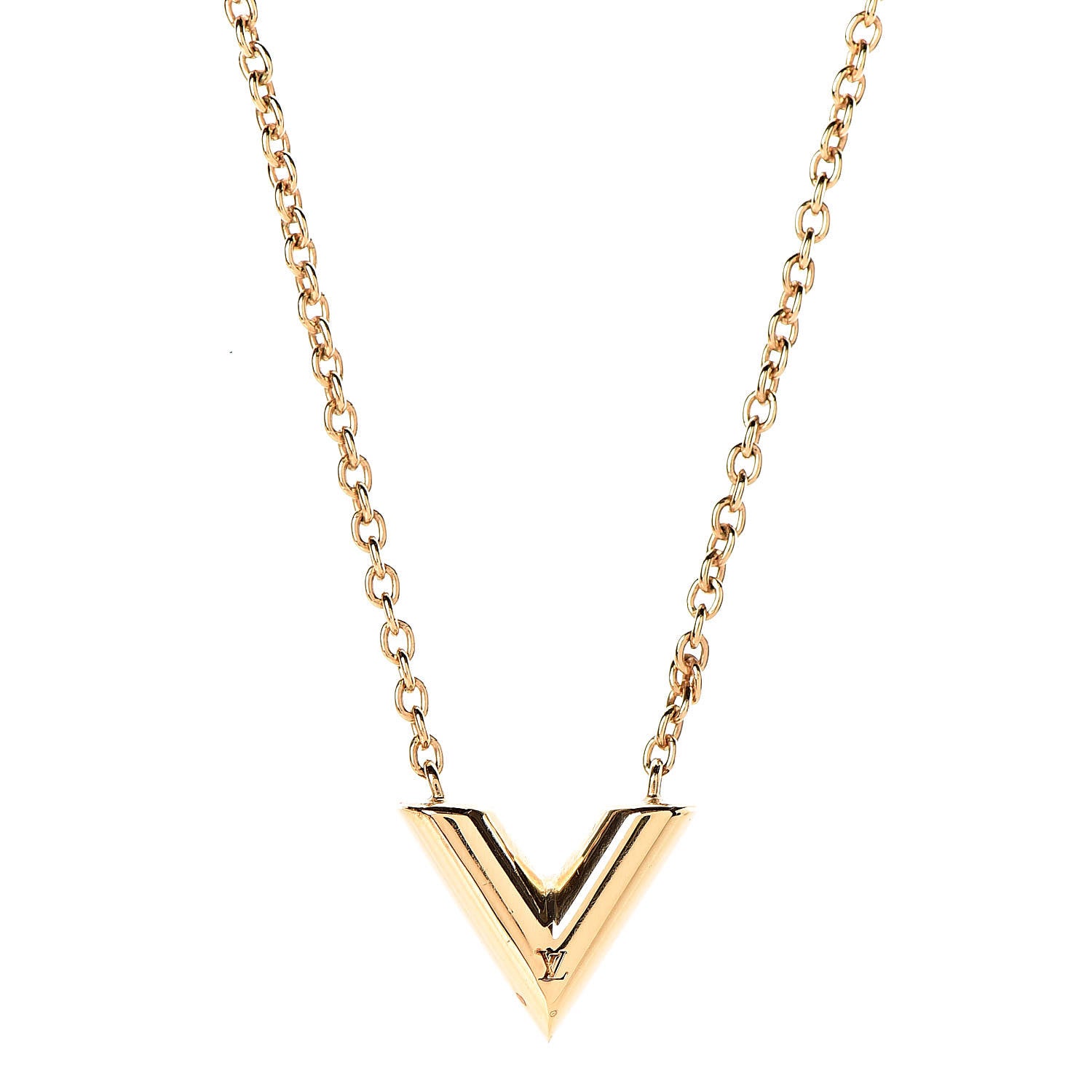 Louis Vuitton Essential V Necklace Gold 4 of 7