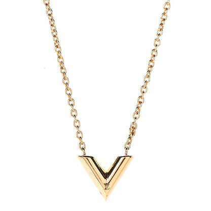 Louis Vuitton Essential V Necklace Gold 4 of 7
