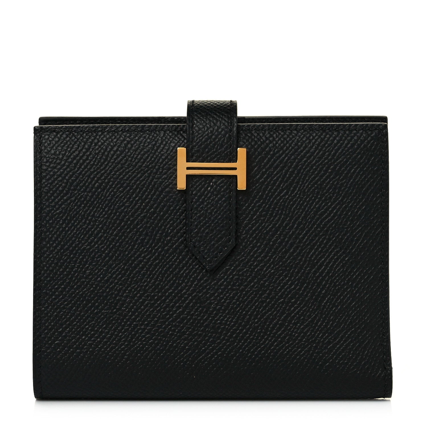 Hermes Epsom Bearn Compact Wallet Black 1 of 9