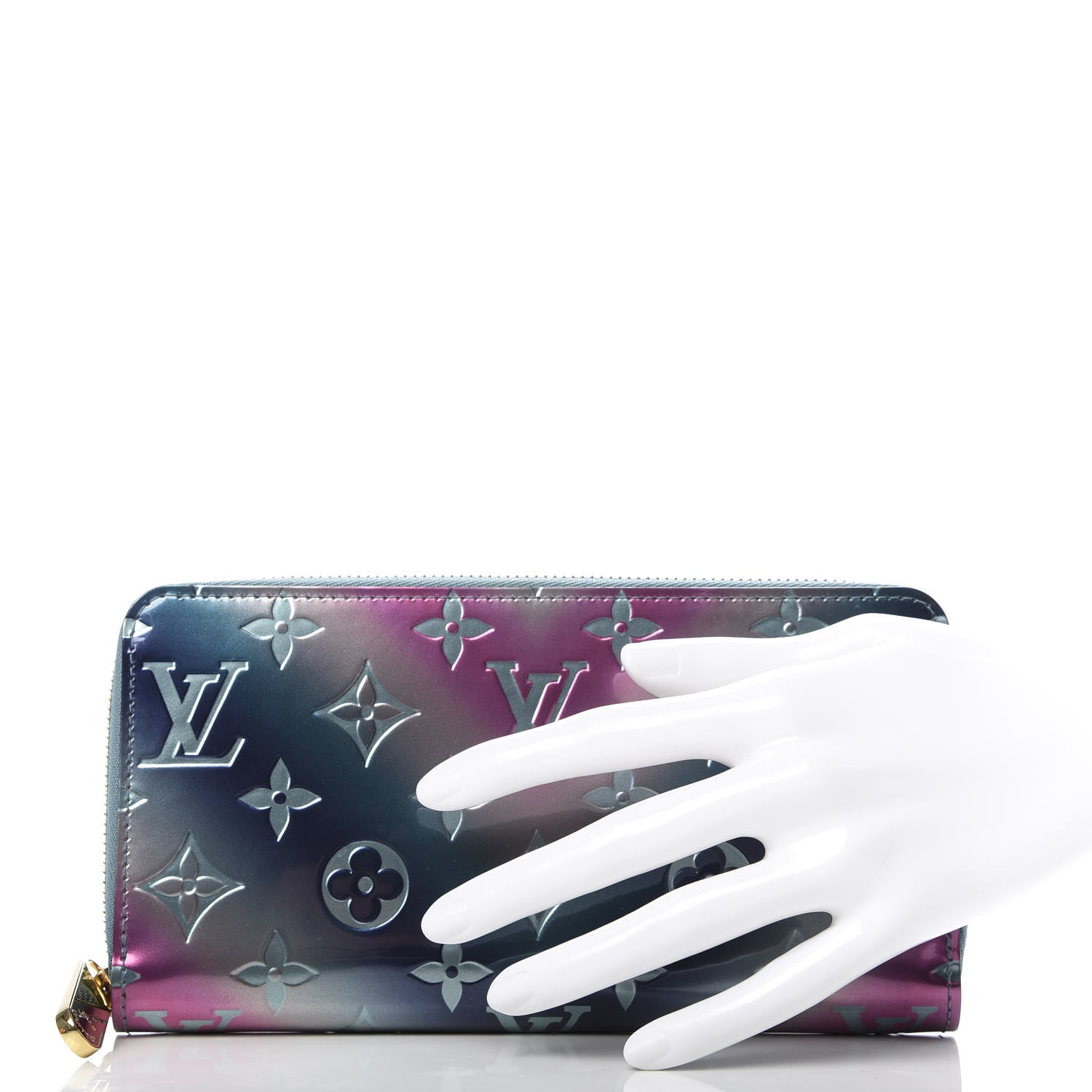 Louis Vuitton Metallic Vernis Degrade Zippy Wallet Blue Pink 2 of 8