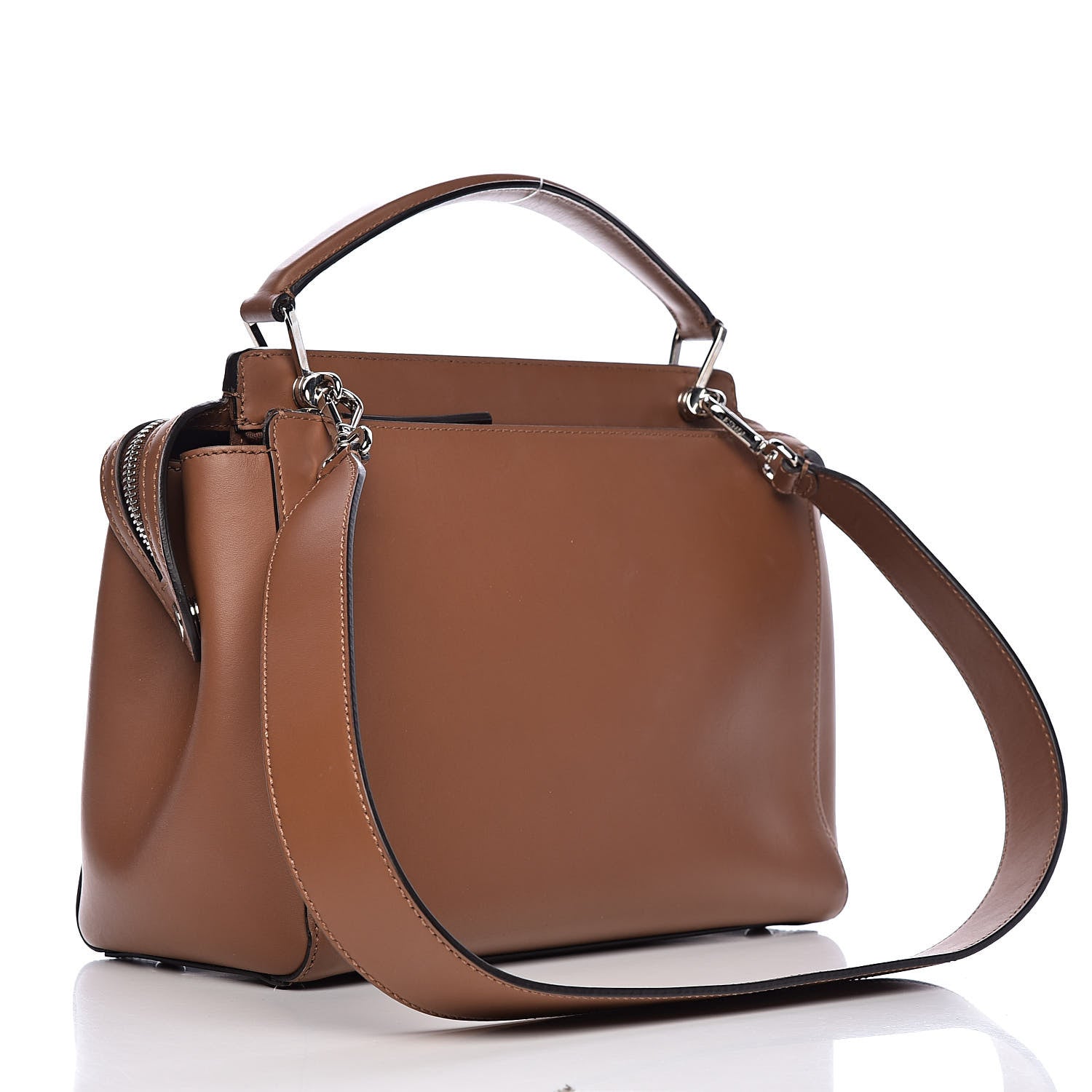 Fendi Vitello Baltico Dolce DotCom Satchel Corteccia Bubblegum 3 of 16