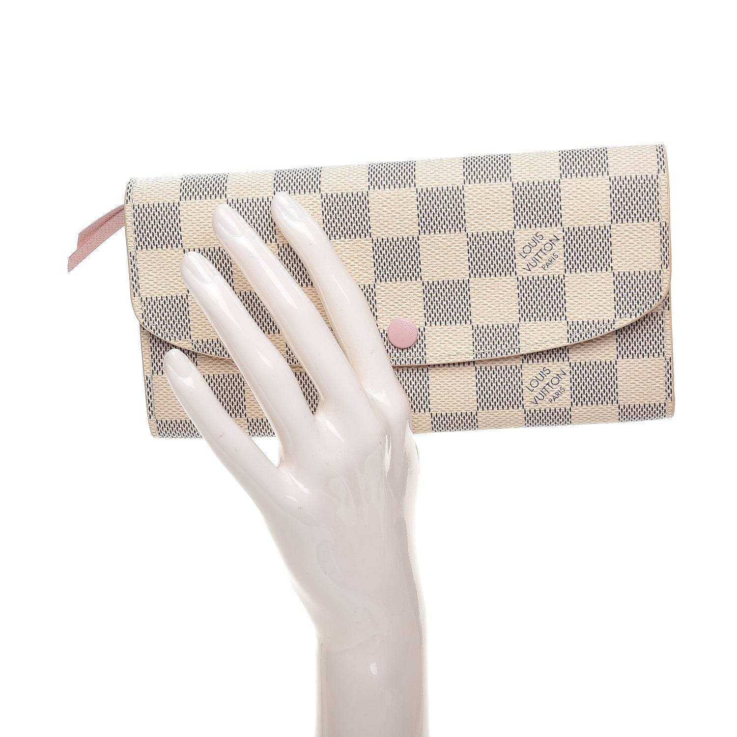 Louis Vuitton Damier Azur Emilie Wallet Rose Ballerine 2 of 8