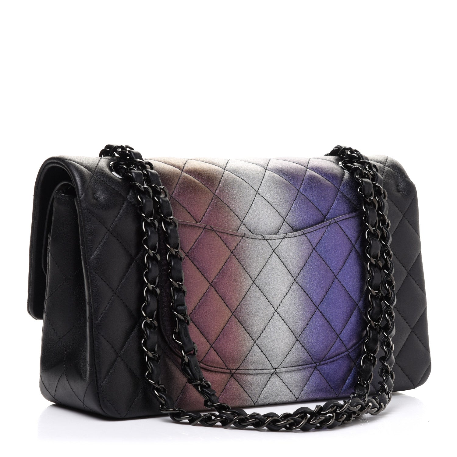 Chanel Calfskin Quilted Ombre Medium Double Flap Black 3 of 12