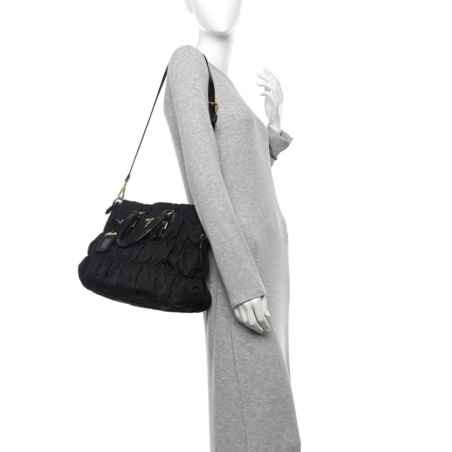 Tessuto Nylon Gaufre Tote Black
