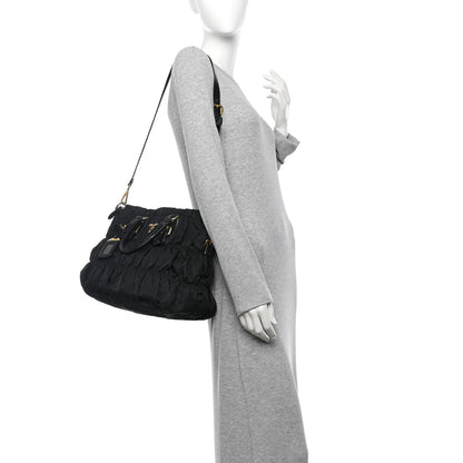 Prada Tessuto Nylon Gaufre Tote Black 2 of 9