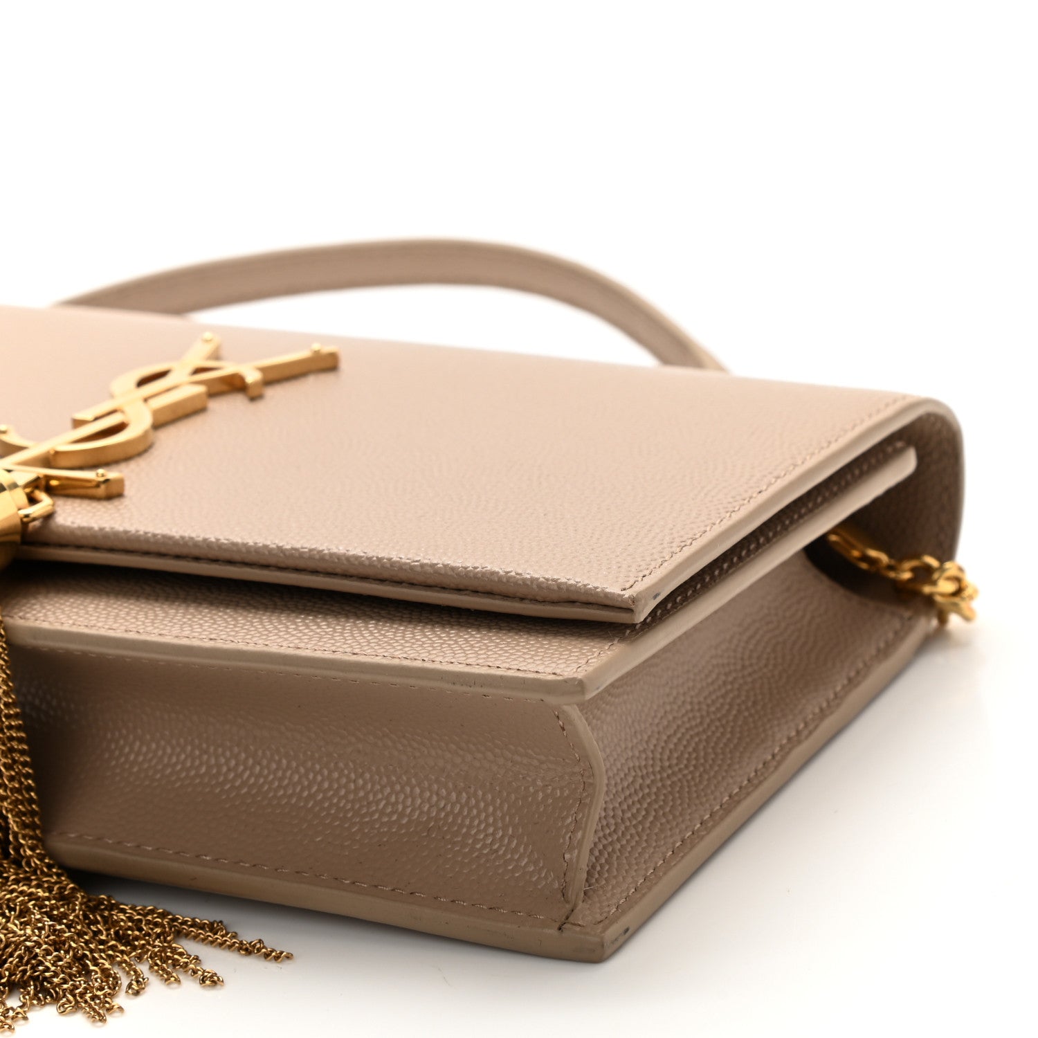 Saint Laurent Smooth Calfskin Classic Monogram Kate Tassel Chain Wallet Dark Beige 8 of 8
