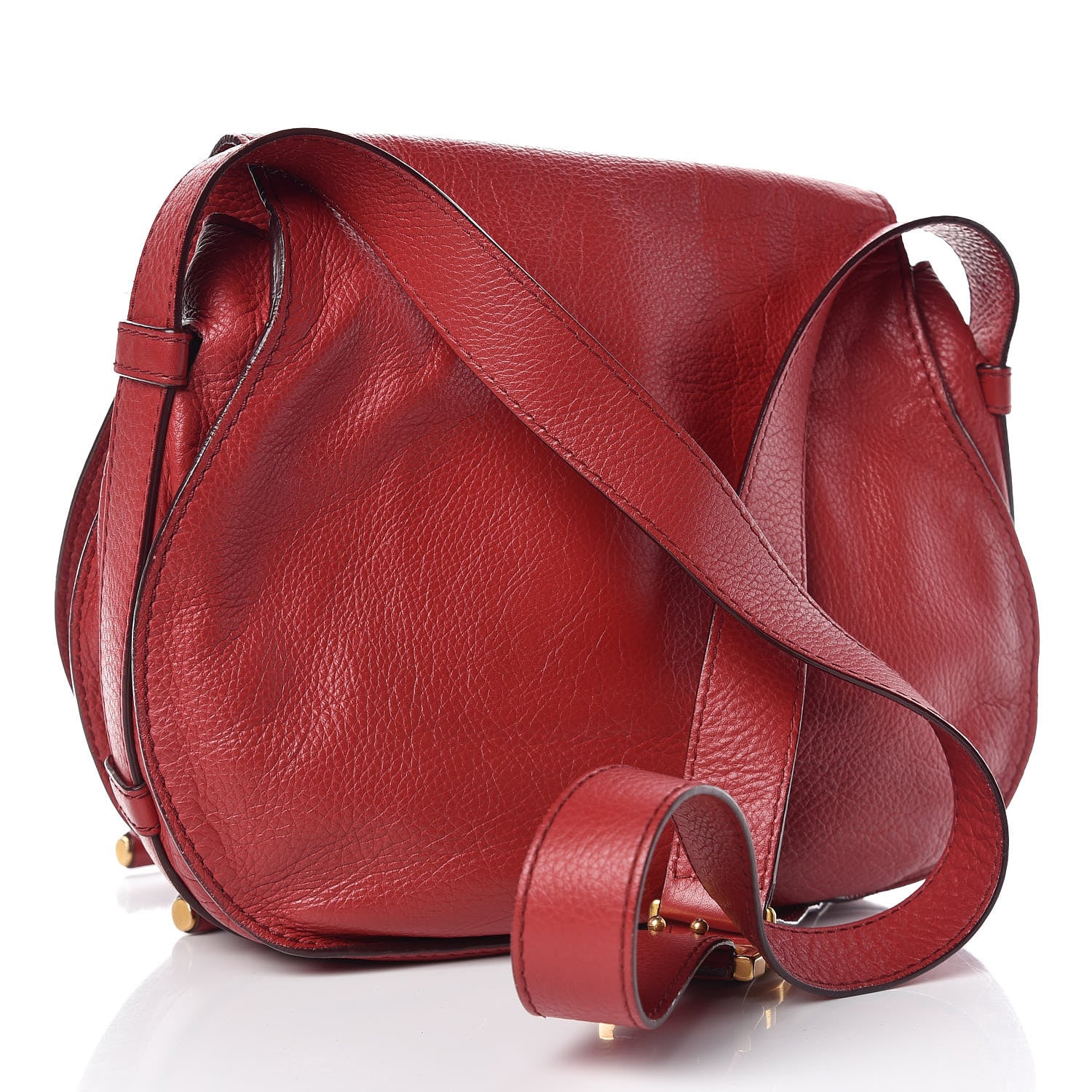 Chloe Calfskin Medium Marcie Round Crossbody Bag Red 3 of 11