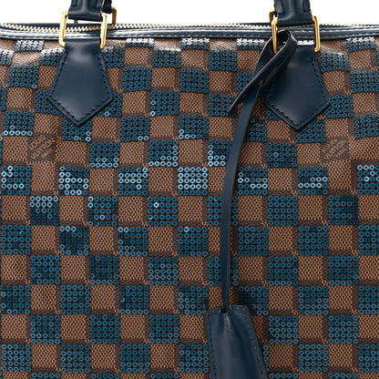 Louis Vuitton Damier Paillettes Speedy 30 Blue 8 of 13