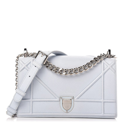 Christian Dior Grained Calfskin Small Diorama Flap Bag Sky Light 1 of 12