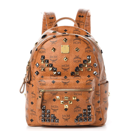MCM Visetos Studded Small Stark Backpack Cognac 1 of 13