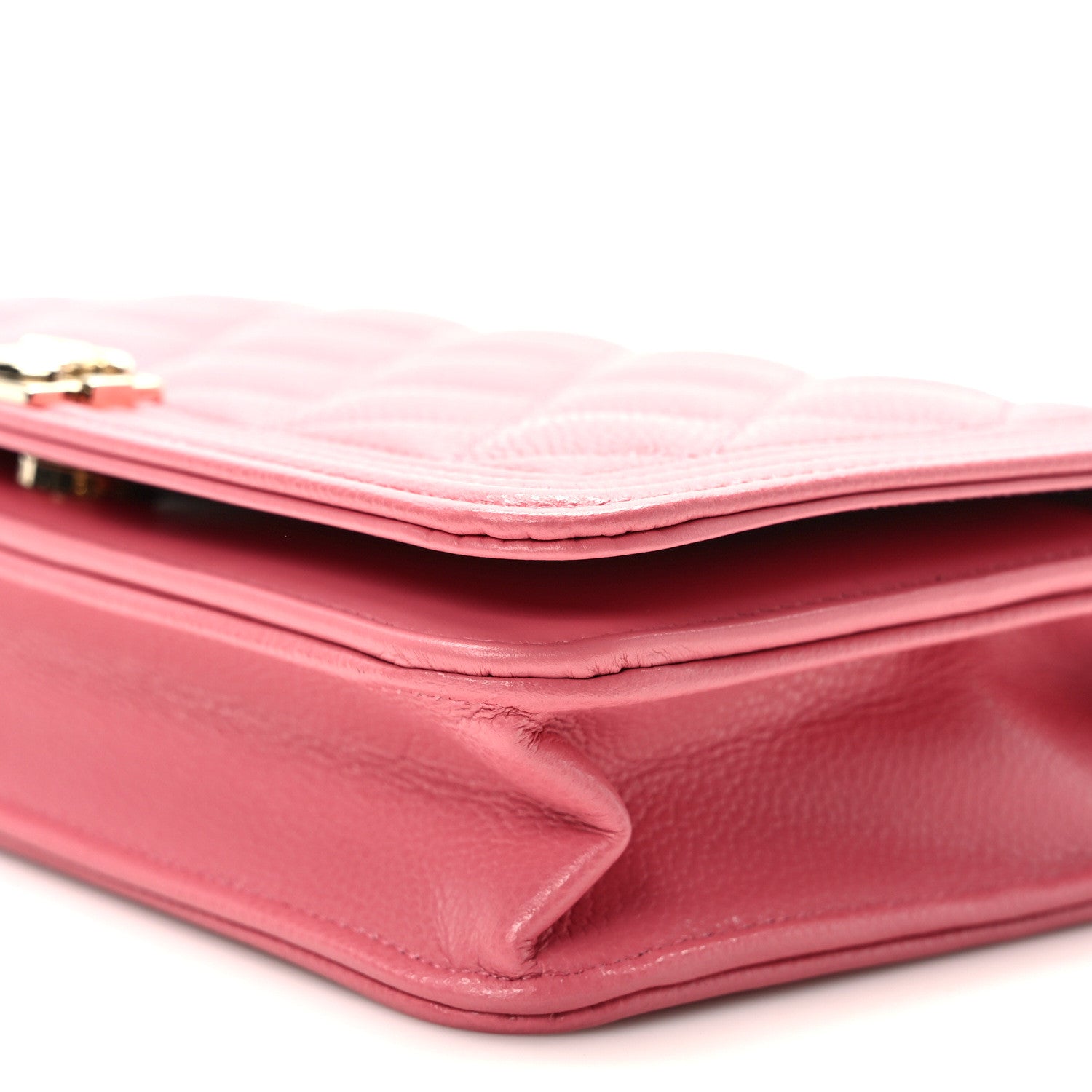 Chanel Caviar Quilted Boy Wallet On Chain WOC Pink 10 of 11