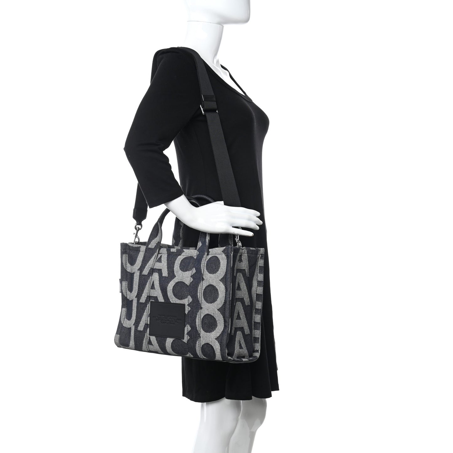 Denim Jacquard Medium The Monogram Tote Bag Denim Blue