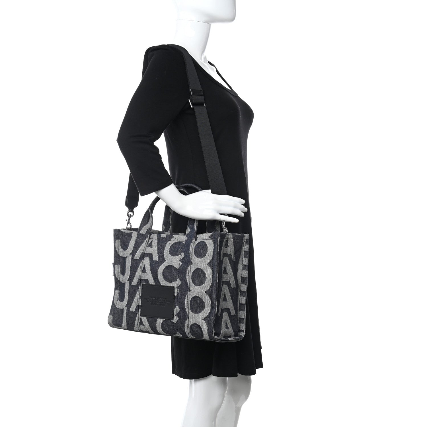 Marc Jacobs Denim Jacquard Medium The Monogram Tote Bag Denim Blue 2 of 12