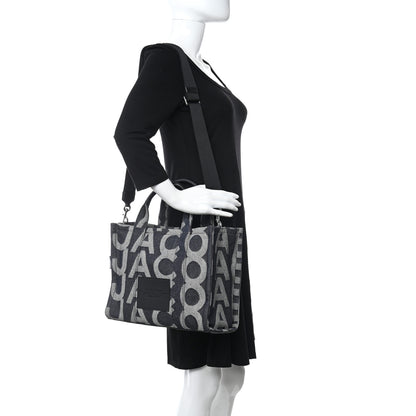 Marc Jacobs Denim Jacquard Medium The Monogram Tote Bag Denim Blue 2 of 12