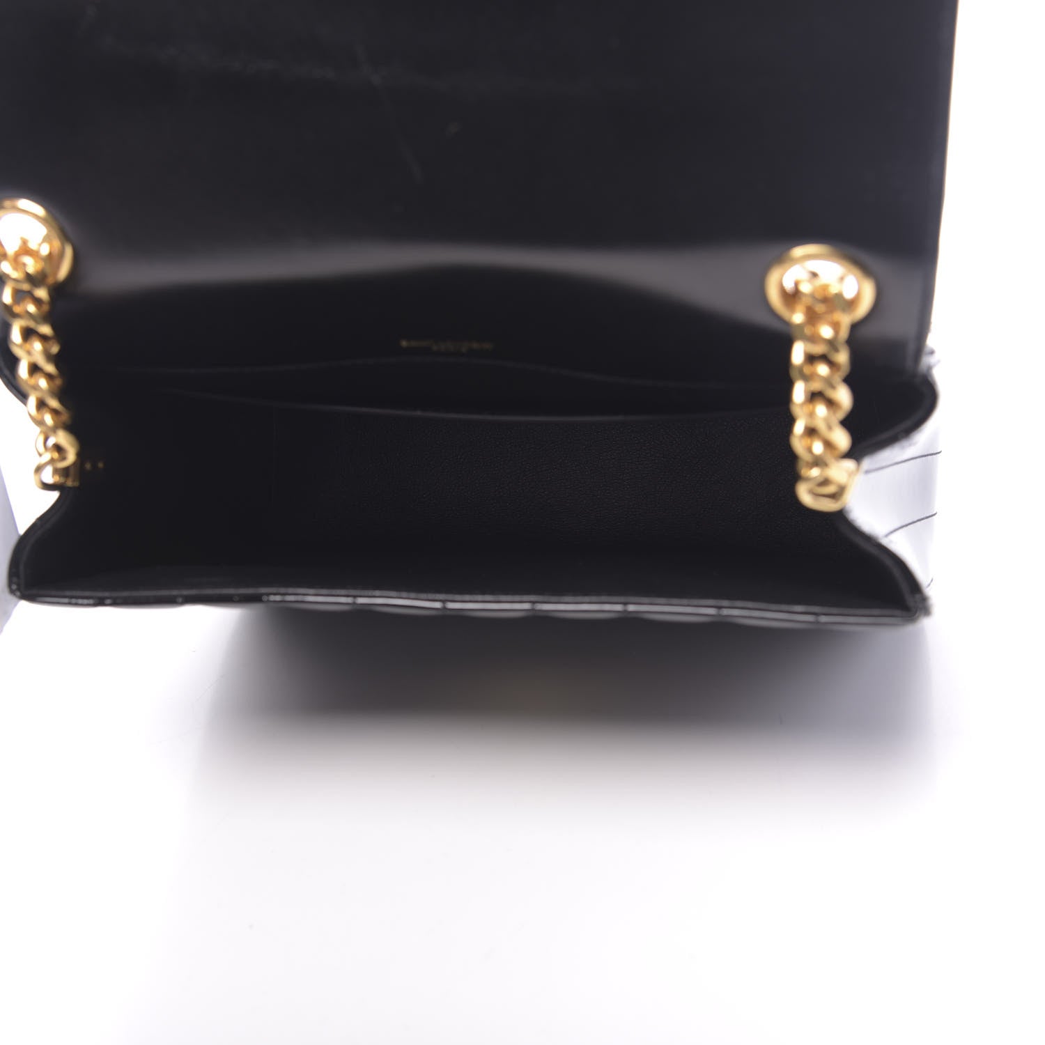 Saint Laurent Patent Matelasse Monogram Large Vicky Chain Bag Black 5 of 10