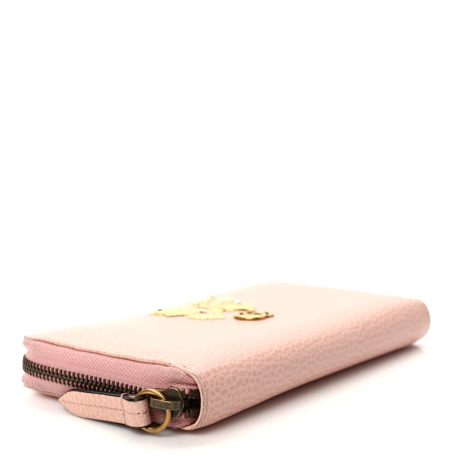Gucci Calfskin Butterfly Farfalla Zip Around Wallet Perfect Pink 4 of 9