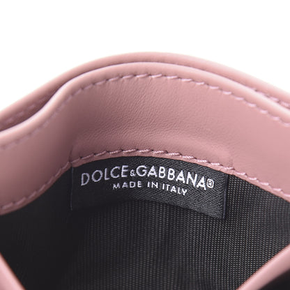 Dolce & Gabbana Vitello Morbido Pearl Logo Card Holder Rosa Polvere 6 of 7