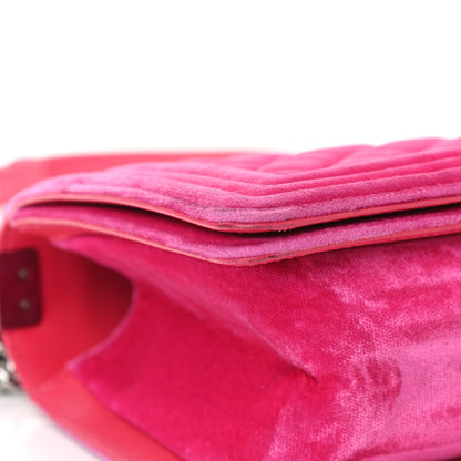 Chanel Velvet Quilted Medium Boy Flap Fuchsia 11 of 14