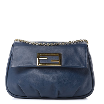 Fendi Vitello Flamingo Fendista Pouchette Crossbody Blue 1 of 11