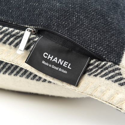 Chanel Merino Wool Cashmere CC Pillow Beige Black 3 of 3