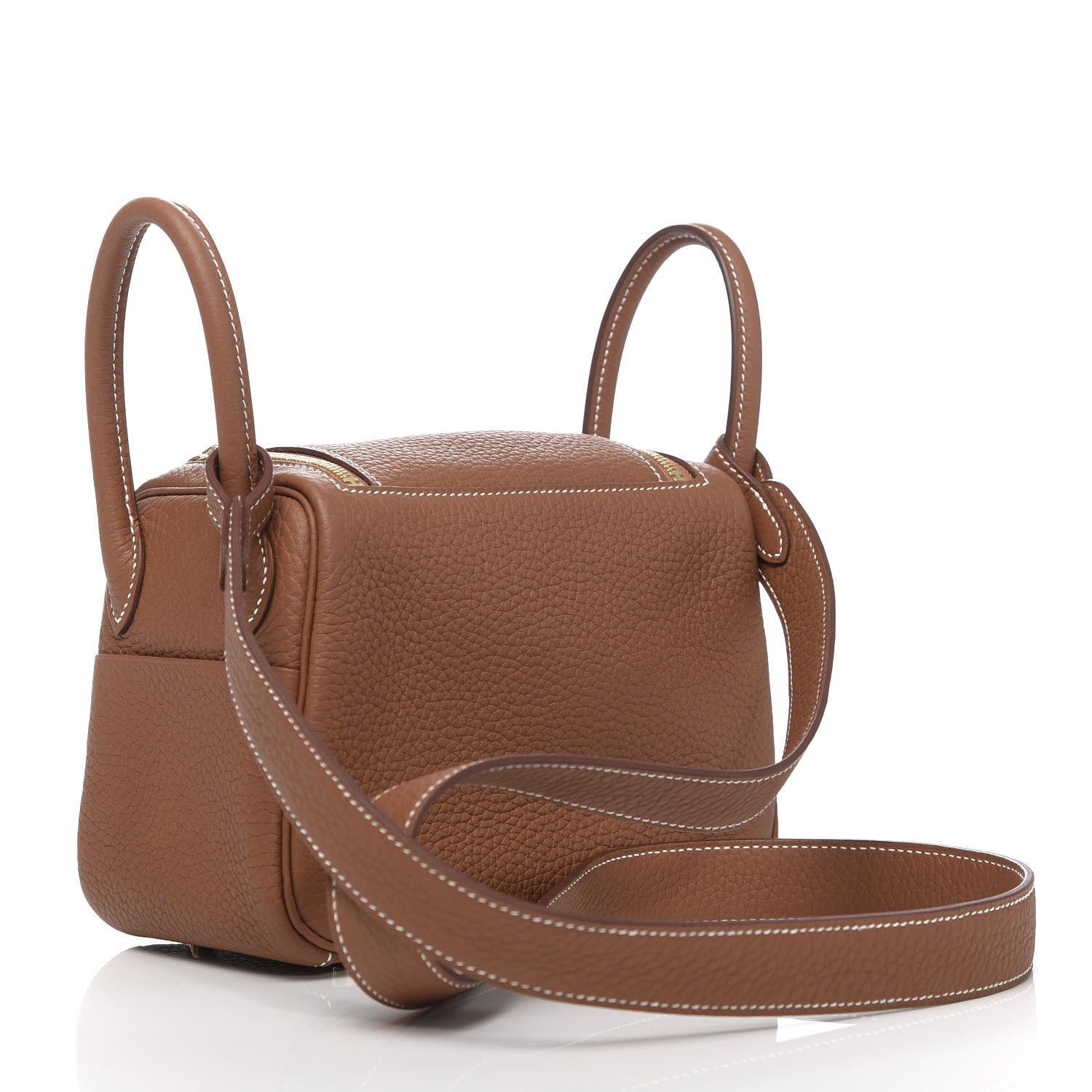 Hermes Taurillon Clemence Mini Lindy 20 Gold 3 of 11