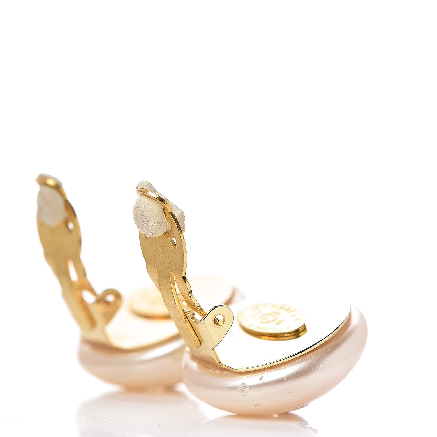 Chanel Pearl CC Clip On Earrings Gold 3 of 5