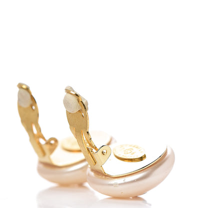 Chanel Pearl CC Clip On Earrings Gold 3 of 5