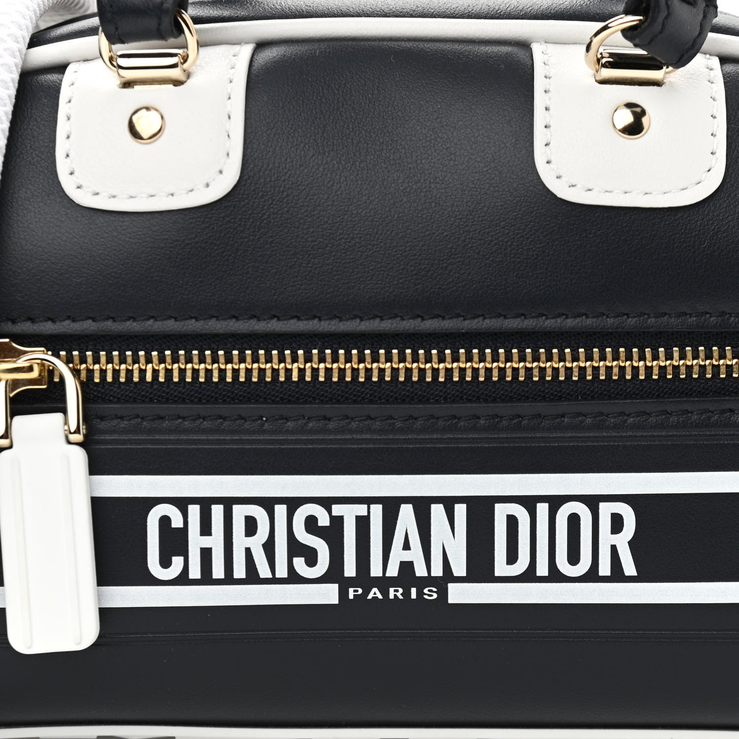 Christian Dior Calfskin Micro Dior Vibe Zip Bowling Bag Blue White 8 of 10