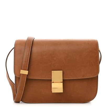 Celine Natural Calfskin Medium Classic Box Flap Bag Tan 1 of 21