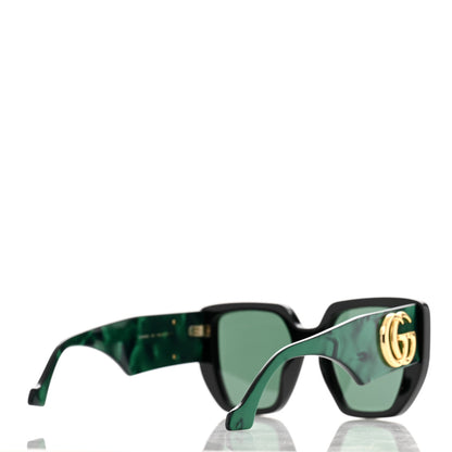 Gucci Acetate Square Frame Sunglasses GG0956S Green Black 4 of 8