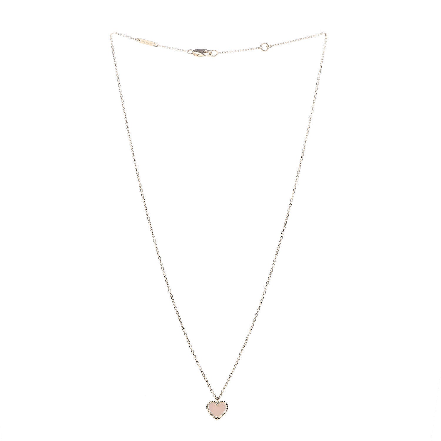 Van Cleef & Arpels 18K Yellow Gold Mother of Pearl Sweet Alhambra Heart Pendant Necklace 3 of 8