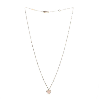Van Cleef & Arpels 18K Yellow Gold Mother of Pearl Sweet Alhambra Heart Pendant Necklace 3 of 8