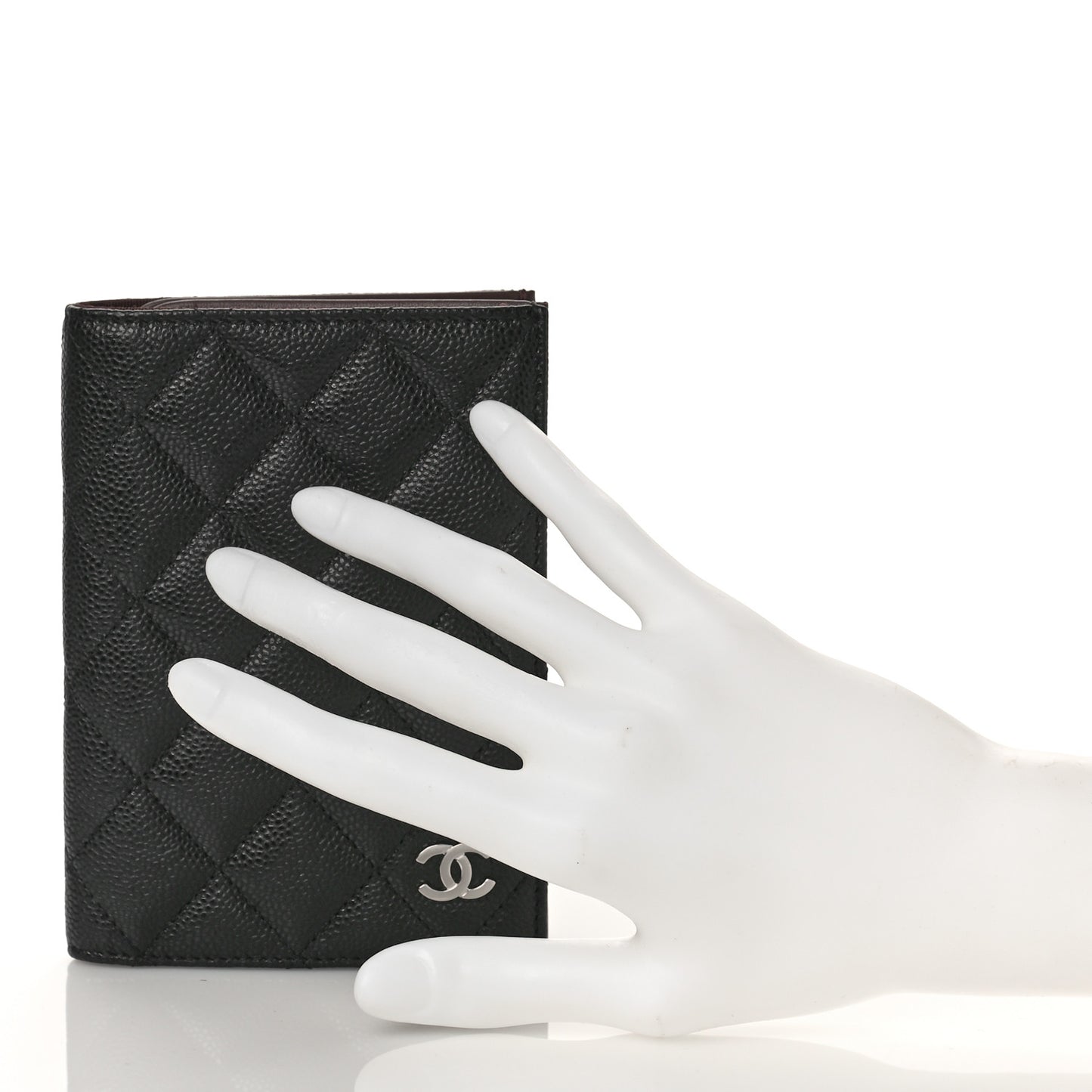 Caviar Quilted Passport Holder Black