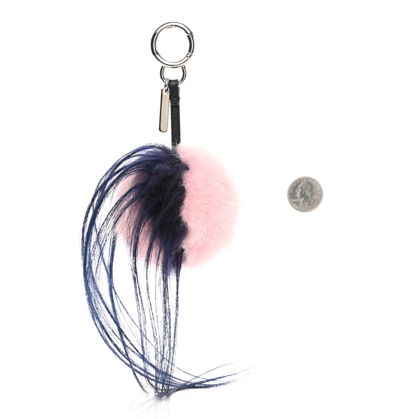 Mink Goat Fur QuTweet Bag Bug Charm Marshmallow Black