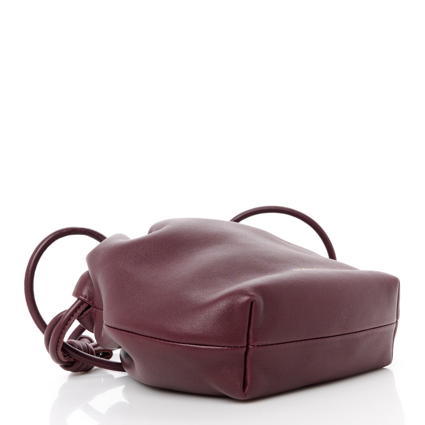 Mellow Nappa Lambskin Mini Flamenco Knot Clutch With Chain Dark Burgundy