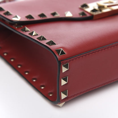 Valentino Garavani Vitello Medium Rockstud Flip Lock Crossbody Bag Rosso Valentino 7 of 9