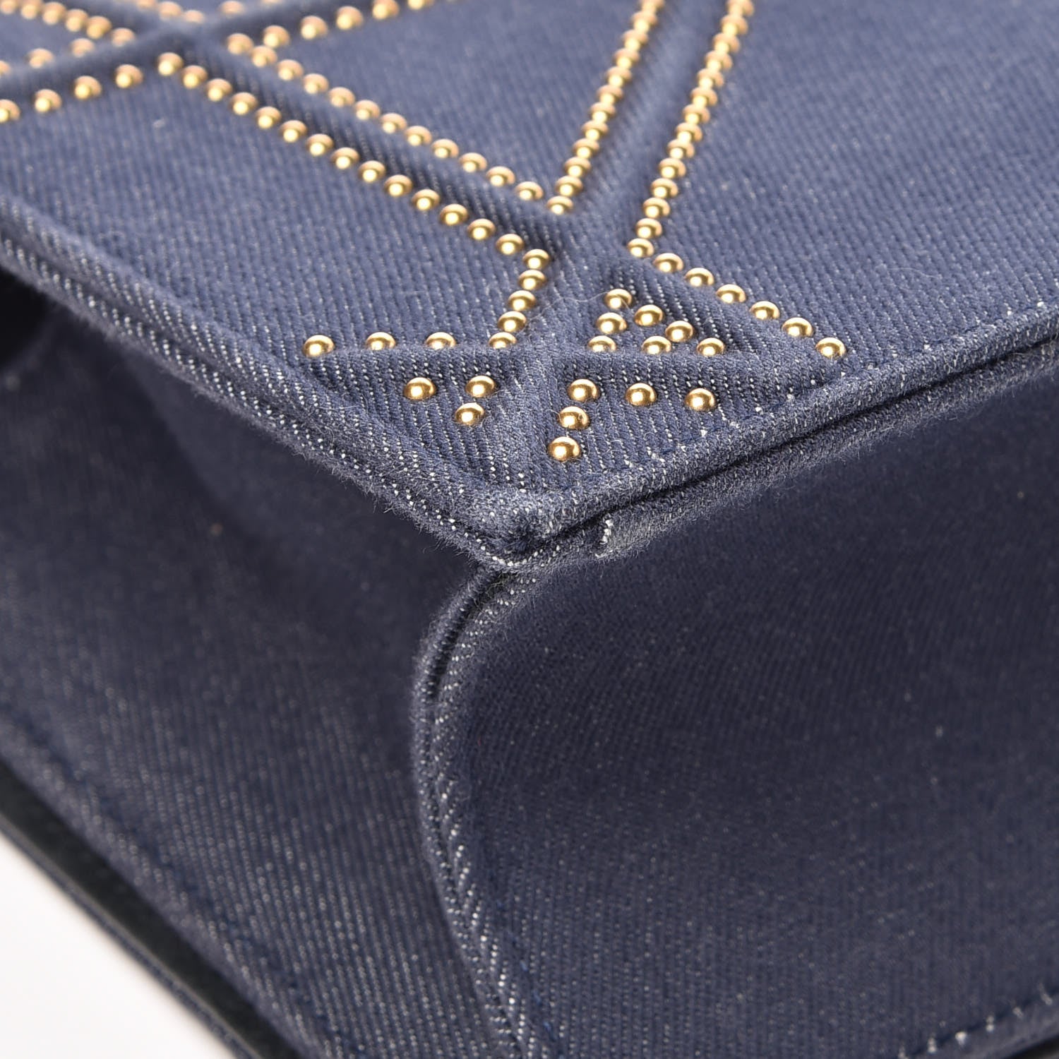 Christian Dior Denim Studded Medium Diorama Flap Bag Blue 11 of 12