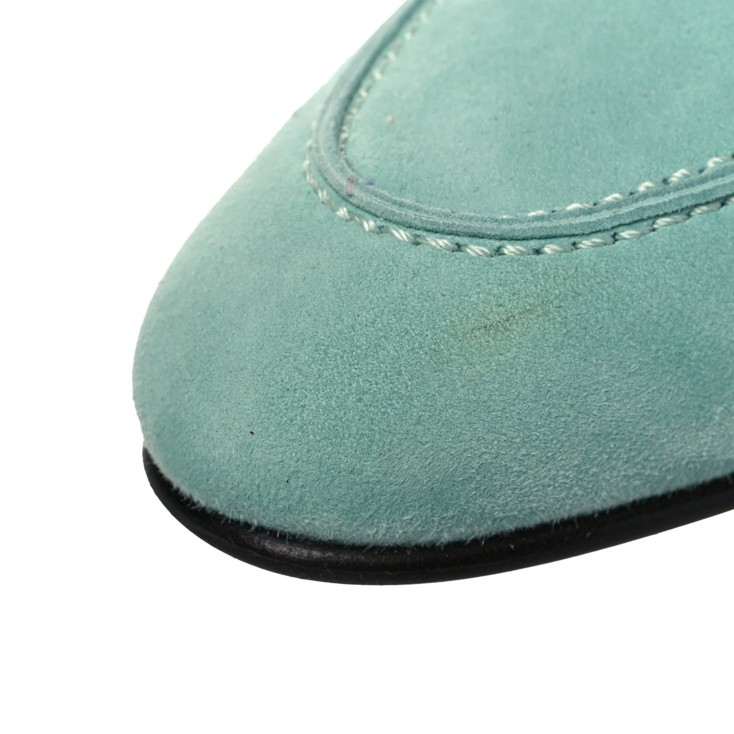Hermes Suede Goatskin Paris Loafers 37.5 Vert d'eau 10 of 11