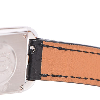 Hermes Stainless Steel Alligator Diamond Bezel Mother of Pearl 23mm Cape Cod Quartz Watch Noir 10 of 11