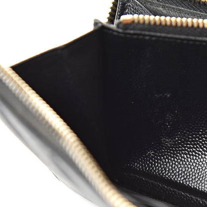Saint Laurent Grain De Poudre Matelasse Chevron Monogram Zip Around Wallet Grey 10 of 17