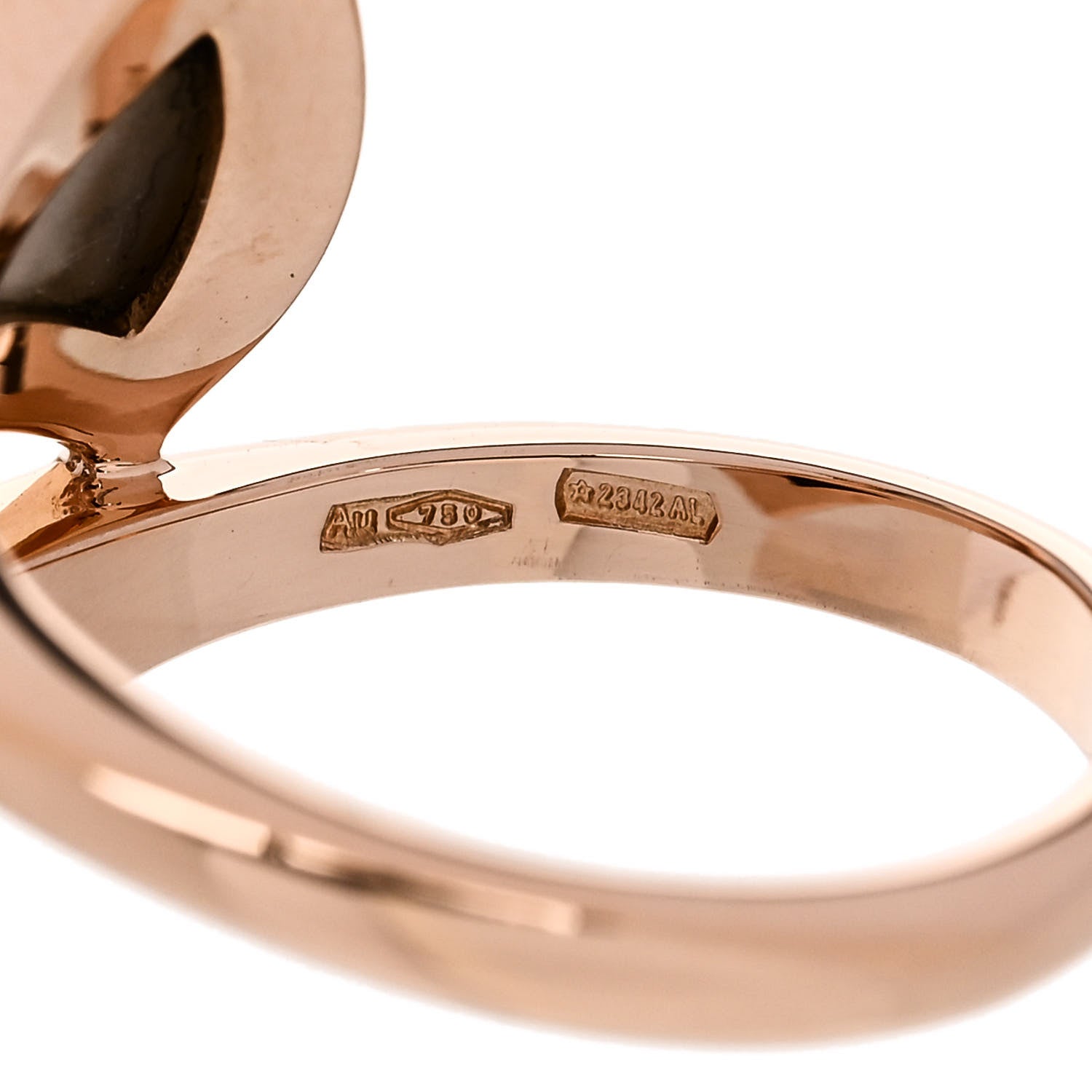 Bulgari 18K Rose Gold Black Onyx Mother of Pearl Divas' Dream Ring 50 5.25 4 of 5