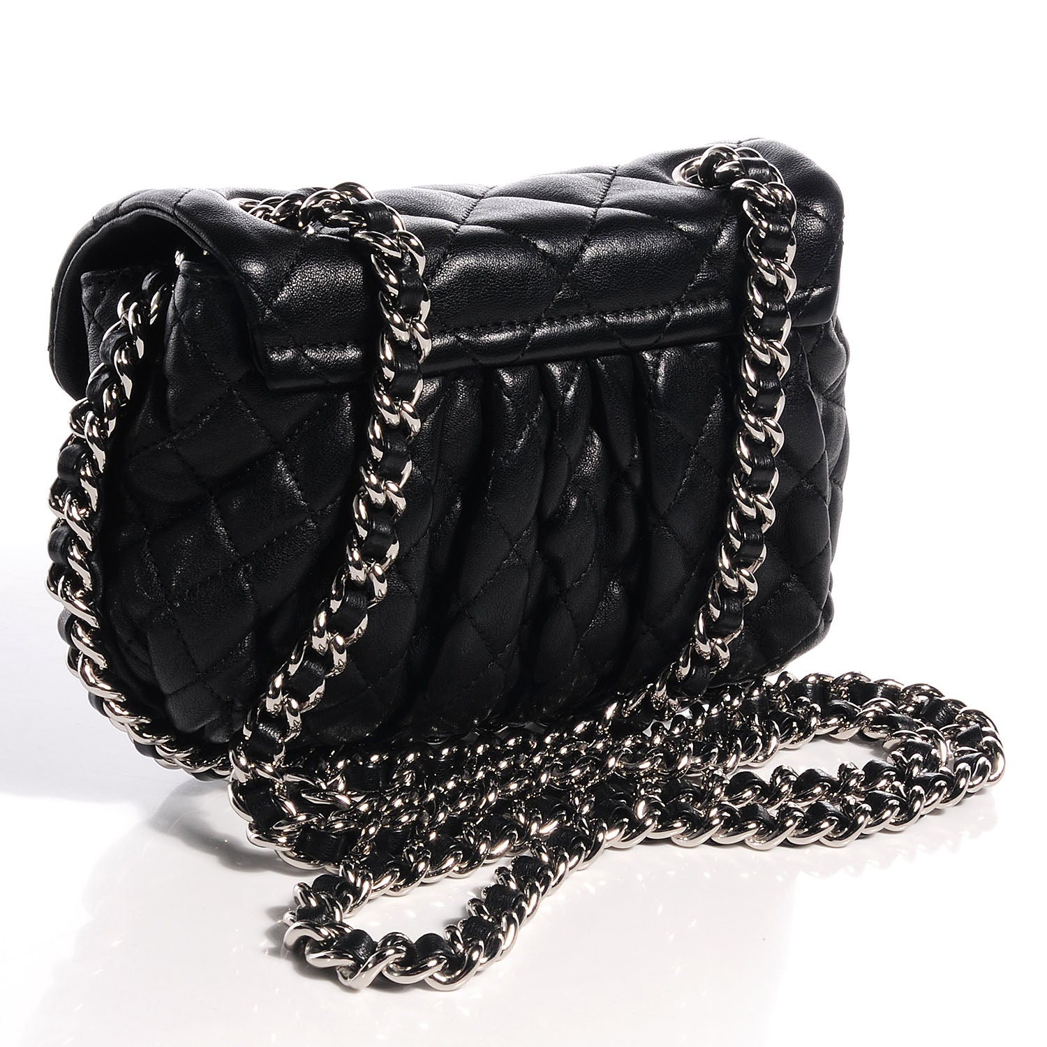 Chanel Washed Lambskin Mini Chain Around Messenger Black 3 of 9