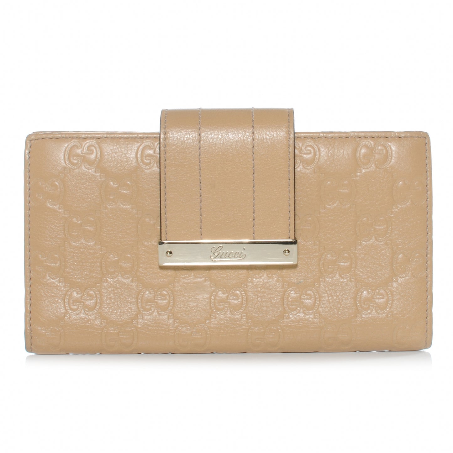 Guccissima Ladies Web Long Wallet Beige