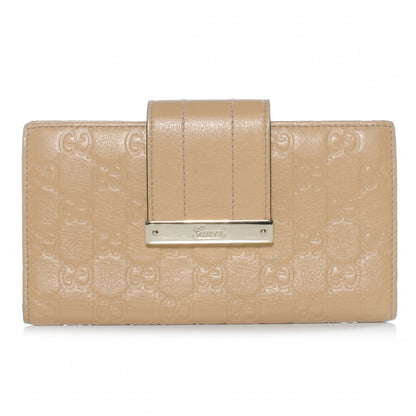 Gucci Guccissima Ladies Web Long Wallet Beige 1 of 7