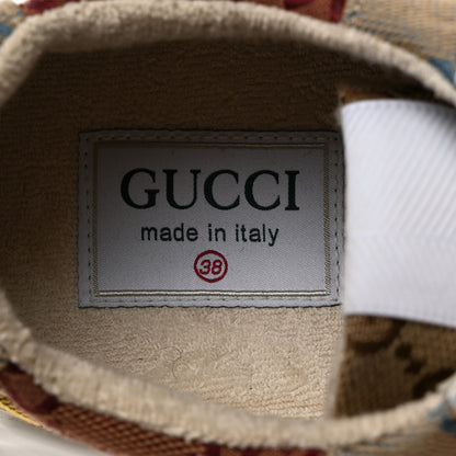 Gucci Monogram Multicolor Demetra Womens Rhyton Sneakers 38 Yellow Blue Great White Tabasco 7 of 8