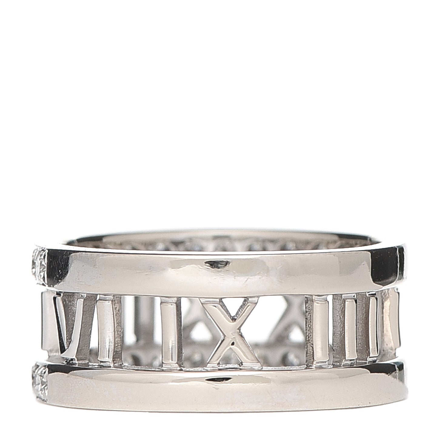 18K White Gold Diamond Wide Atlas Open Ring 54 7